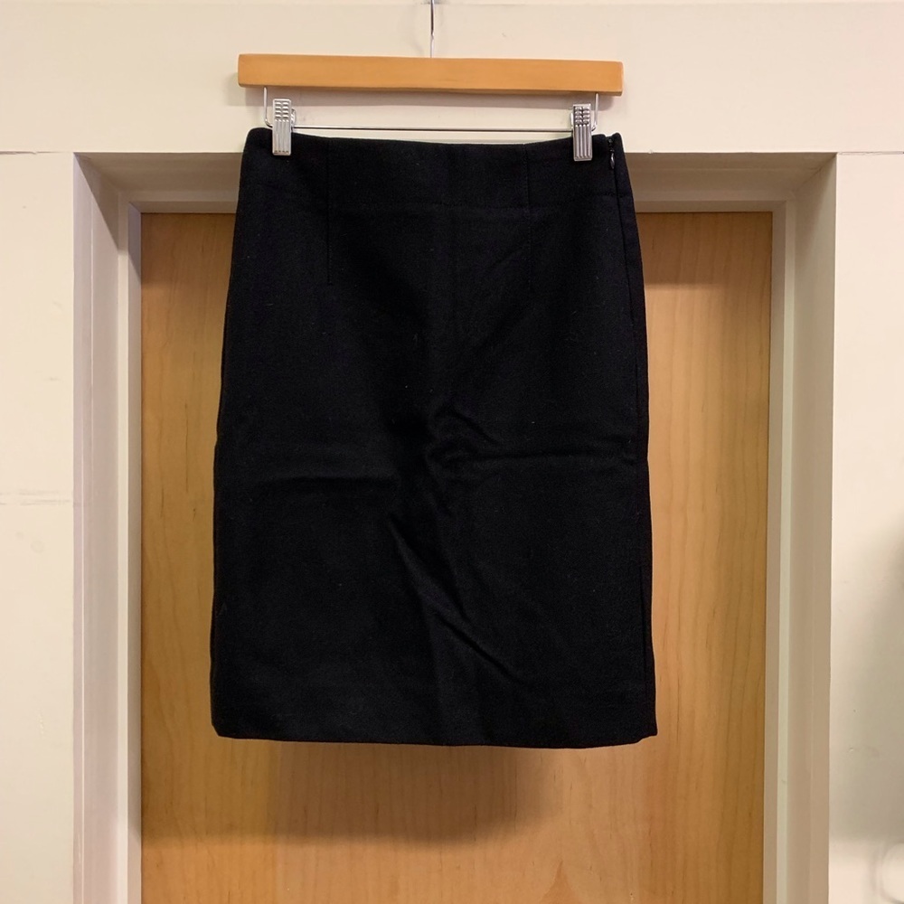J. Crew Wool Black Pencil Skirt size 0